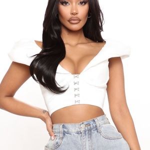 Deeply In Love Corset Top - White